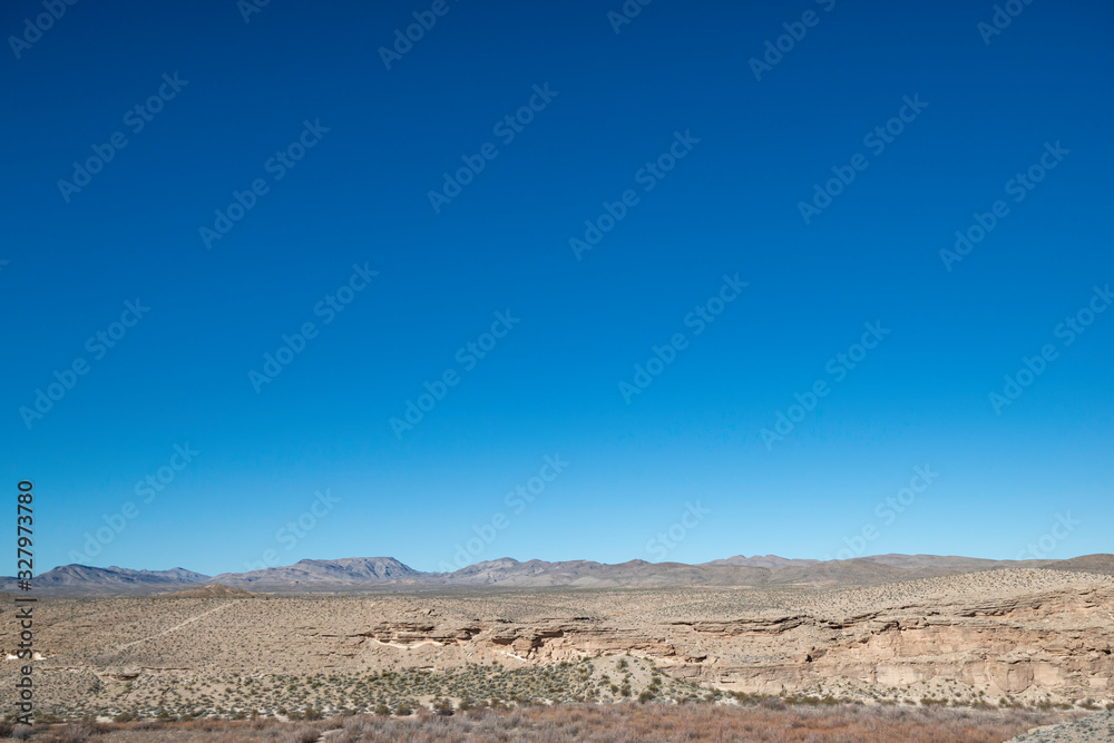 Clear Blue Mojave Desert Skies Above Arrow Canyon Wilderness, Clark County, Nevada, USA