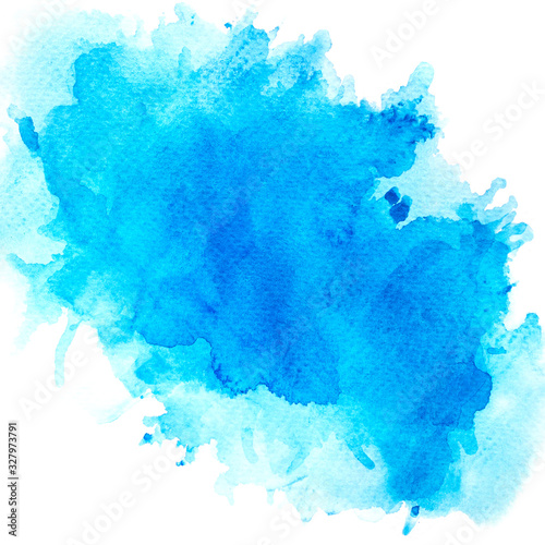 splash stain blue on paper.abstract watercolor background