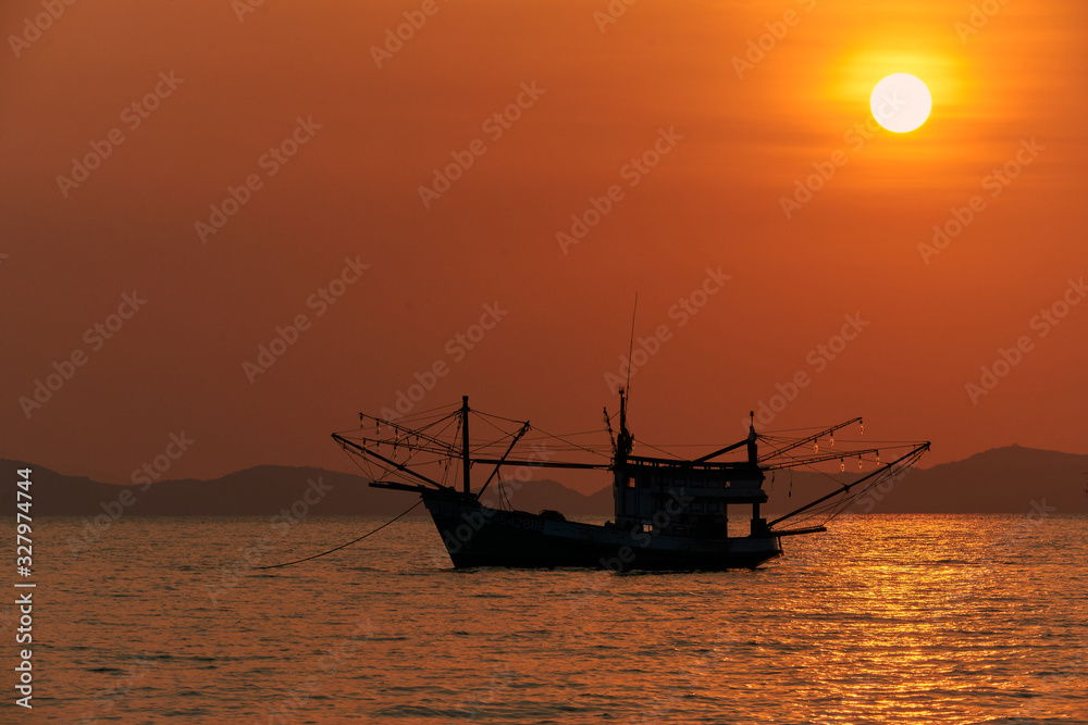 1 March 2020, a sunset view at Khlong Muang Beach in Krabi province of Thailand.