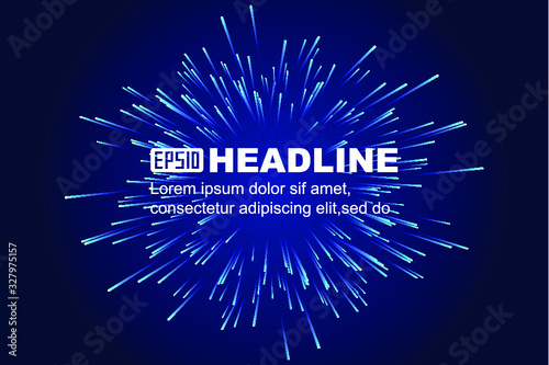 Blue gradient radioactive lines poster background.