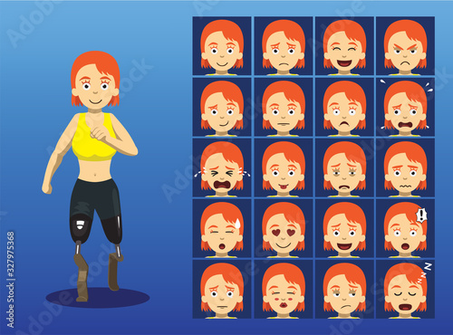 Para-Athlete Athlete Cartoon Character Vector Illustration-01