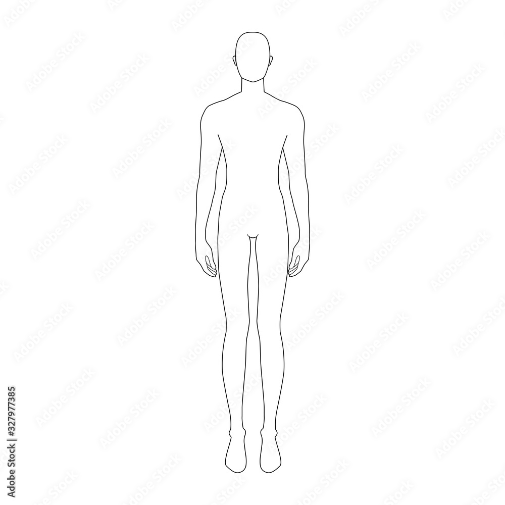Fashion template of standing men. Fashion template of standing men.