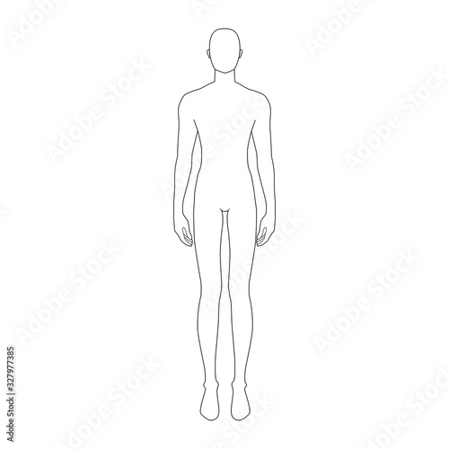 Fashion template of standing men. 