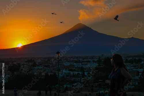 Rojo atardecer en puebla 