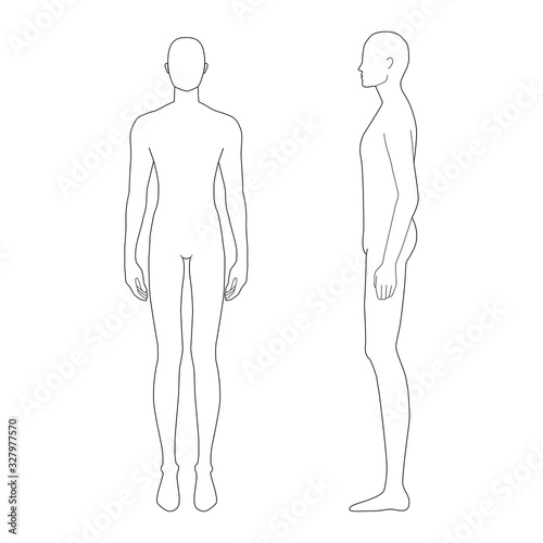 Fashion template of standing men. 