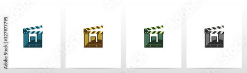 Clapping Board As A Letter Logo Design W