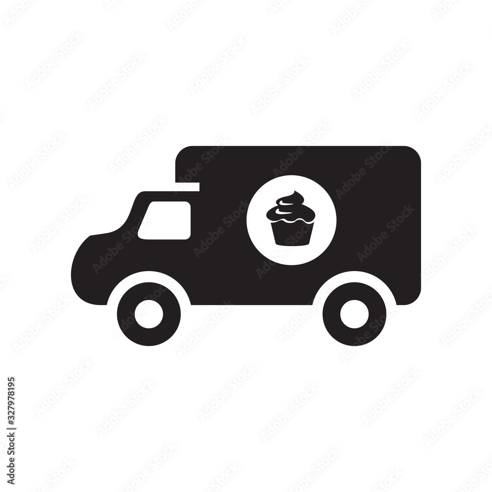 truck bakery icon, bakery icon