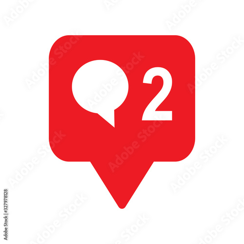 two comment icon, notification of two comment icon