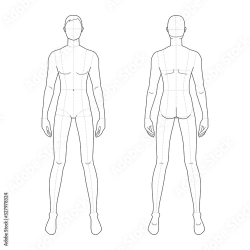 Fashion template of standing men. 