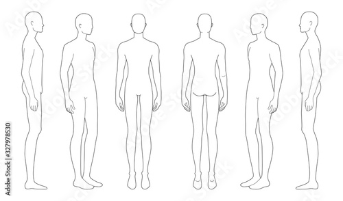 Fashion template of standing men. 