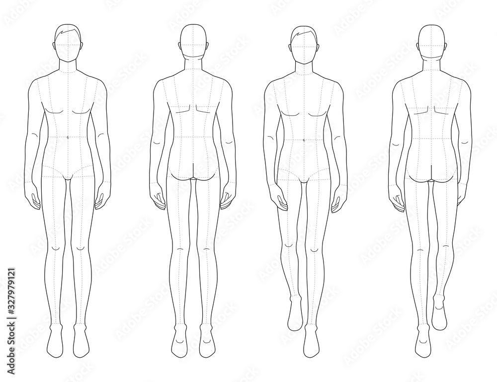 Fashion template of standing and walking men. Fashion template of standing and walking men.