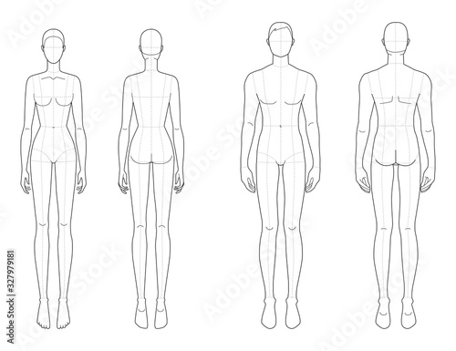 Fashion template of men and women. 