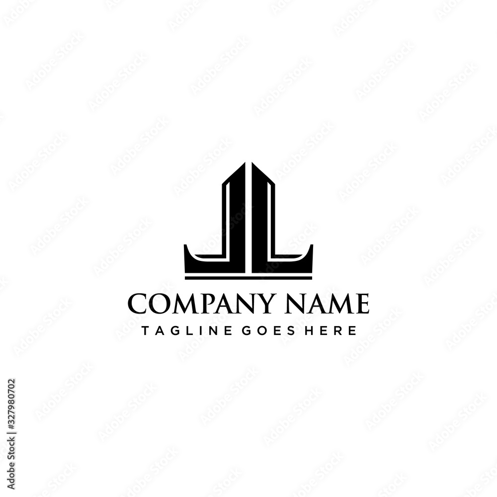 Creative Illustration modern L,L sign luxury logo design template