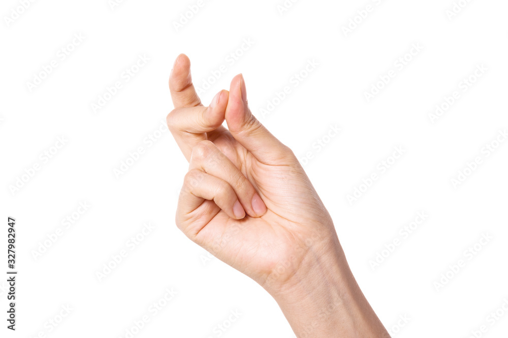 woman hand gesture (ok, beat) isolated on white. woman hand gesture (ok, beat) isolated on white.