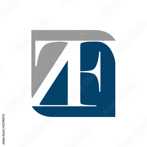 Great Combine of Initial Letter ZF Logo Design Vector photo