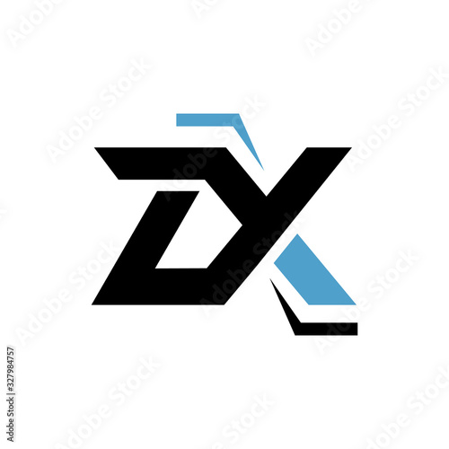 tech bold sporty of Initial Letter ZX Logo Design Vector illustration photo