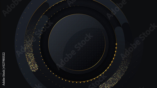 Luxury circular background with glitters for billboard and banner design