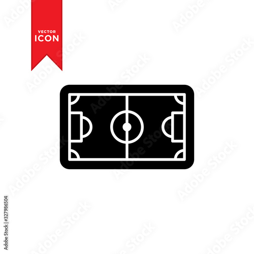 Soccer field icon vector. Football field icon. Flat design on trendy icon.