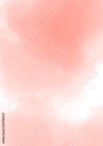 Paper art invitation template with colorful coral watercolour background or pink background for wallpaper design. Colorful artistic background. Grunge texture.