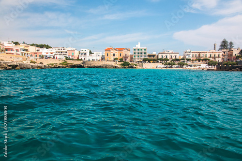  panoramic view of Santa Maria al Bagno, a village near ionian sea, Apulia, Salento, Italy