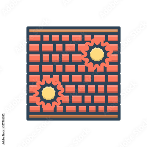 Color illustration icon for wall