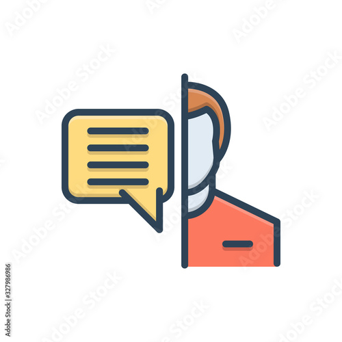 Color illustration icon for about
