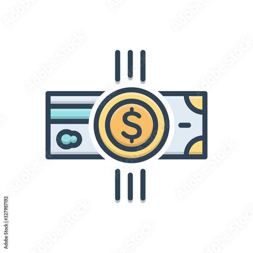Color illustration icon for payment salary