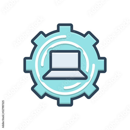 Color illustration icon for restore return