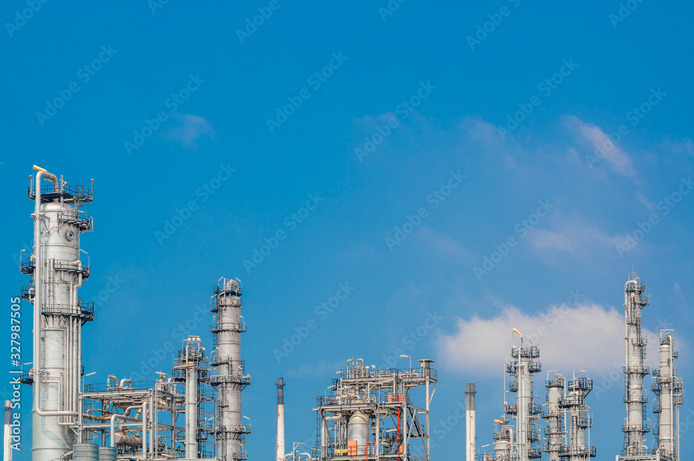 Industrial zone,The equipment of oil refining,Close-up of industrial pipelines of an oil-refinery plant,Detail of oil pipeline with valves in large oil refinery.
