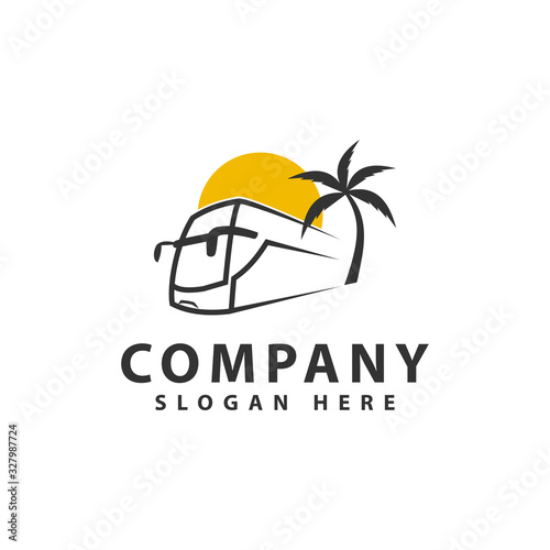 Bus transportation template vector illustration design