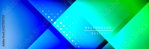 Abstract background - squares and lines composition created with lights and shadows. Technology or business digital template