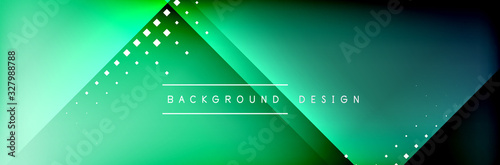 Abstract background - squares and lines composition created with lights and shadows. Technology or business digital template