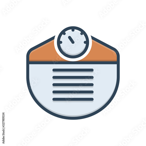 Color illustration icon for weight