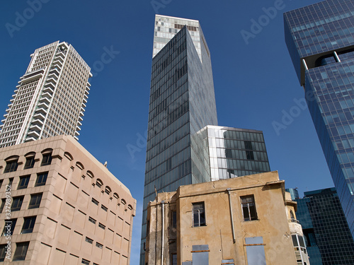 Modern skyscraper in low angle view