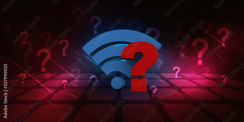3d illustration WiFi symbol with question mark Stock Illustration Adobe Stock