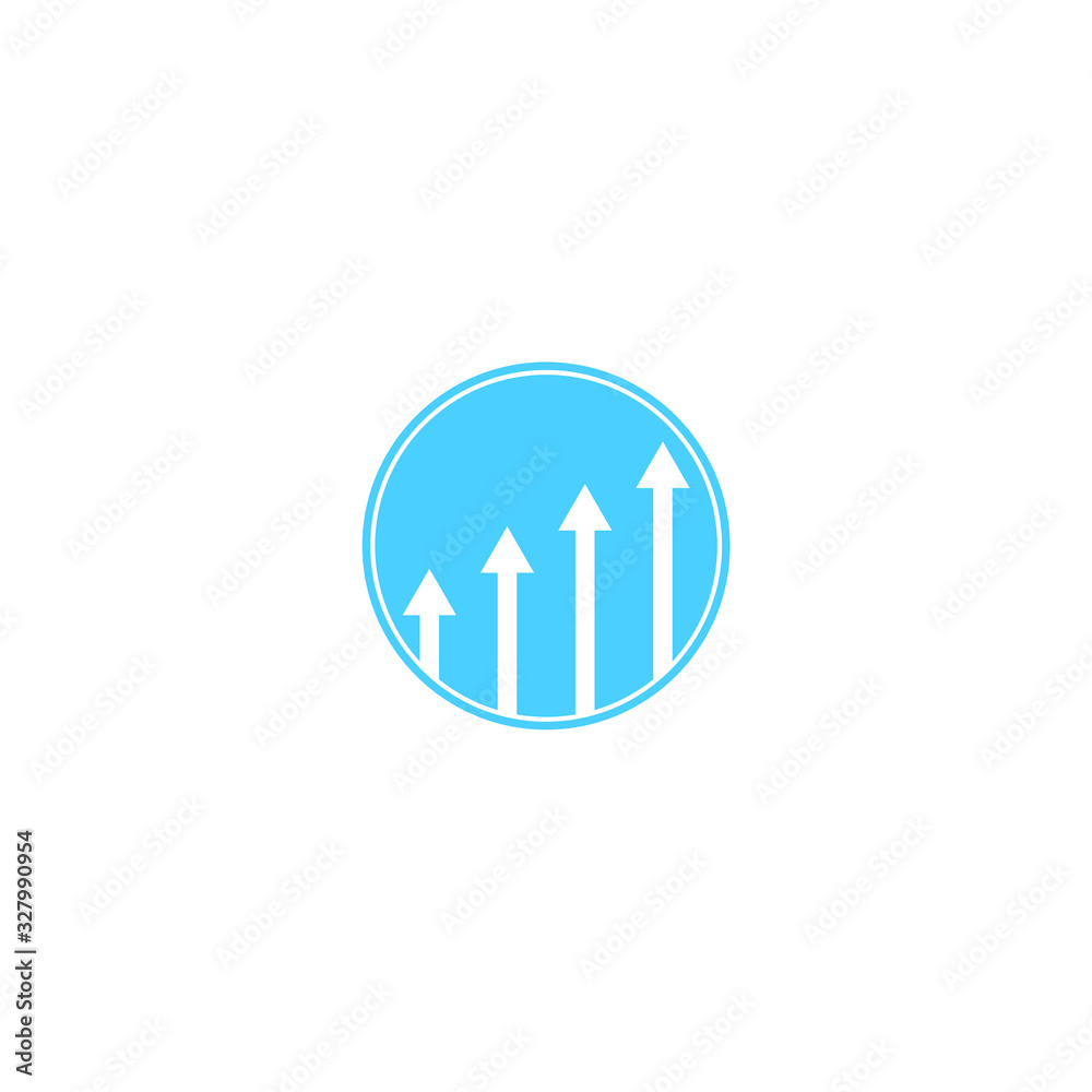 Up arrow icon finance logo with circle shape Up arrow icon finance logo with circle shape