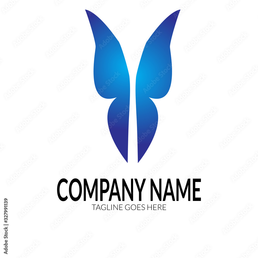 Blue butterfly logo web icon vector template Blue butterfly logo web icon vector template