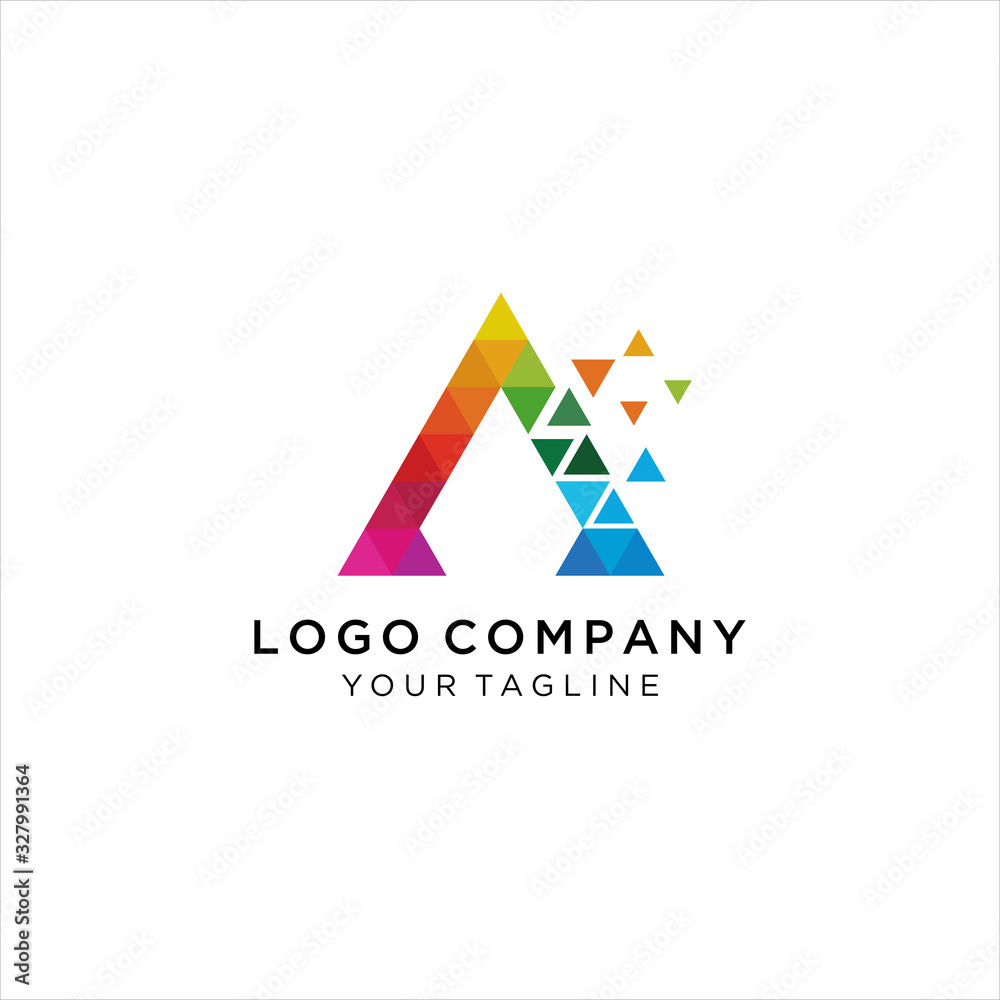 Abstract Initial Letter A Technology logo icon vector design concept. letter A colorful Abstract Initial Letter A Technology logo icon vector design concept. letter A colorful