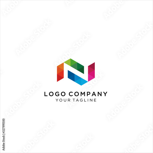 Free Download letter N vector logo design, creative initial letter N logo template - GFXLoad