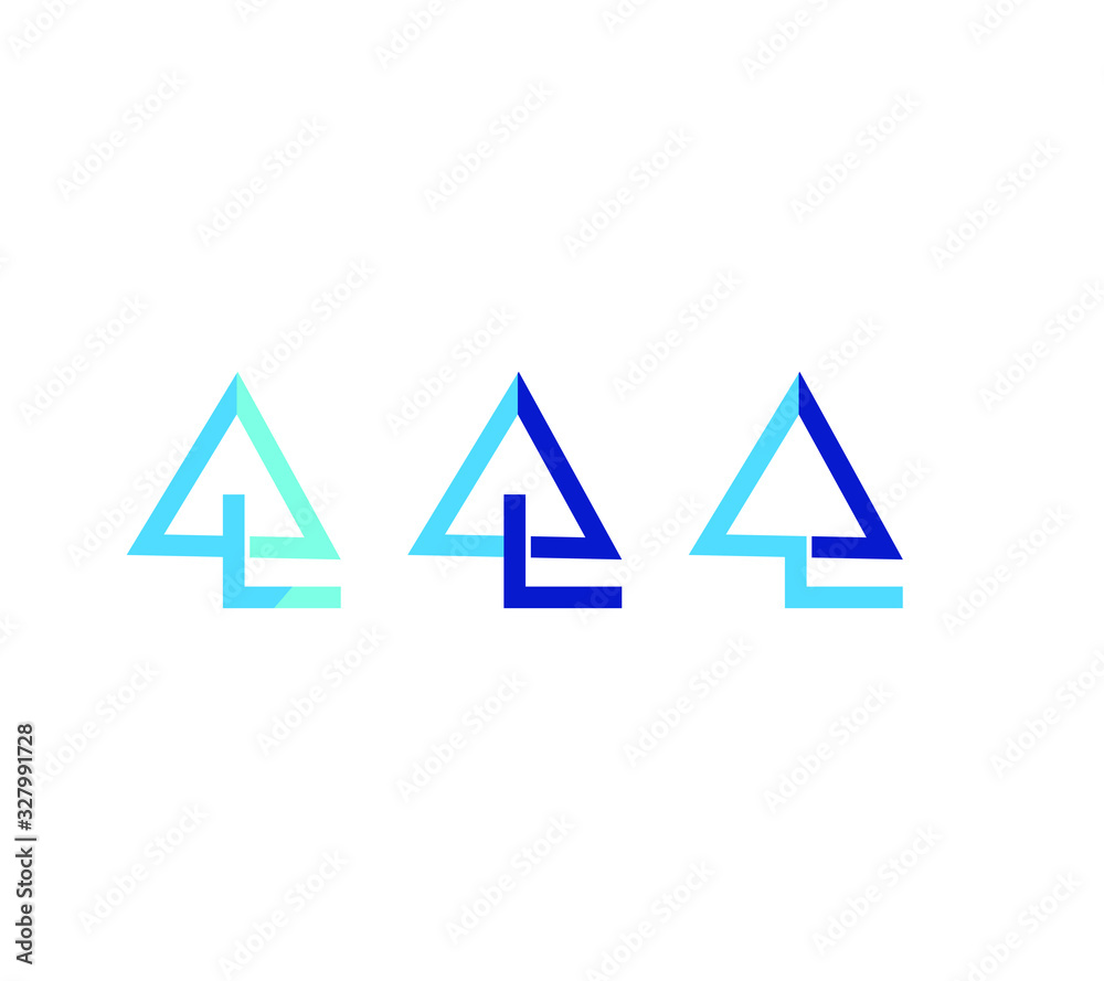 Triangle logo with letter l. Vector stock illustration Triangle logo with letter l. Vector stock illustration