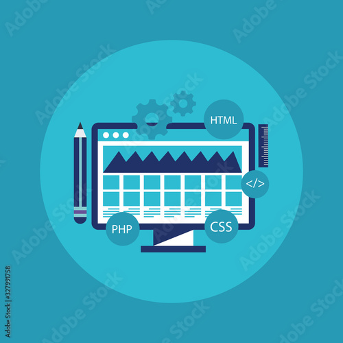 Graphic Design, Responsive Web design and development Concept