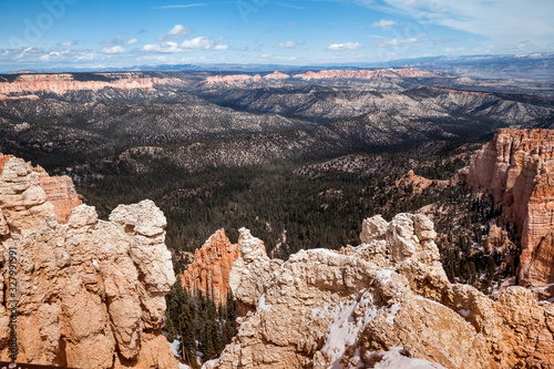 Scenic view of Bryce Canyon National Park in winter time, landscape in State Utah