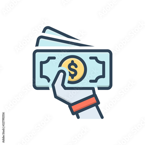 Color illustration icon for installments