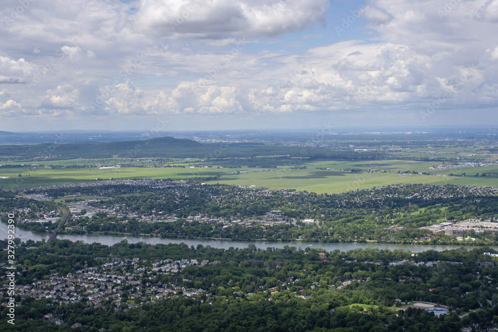 Aerial view of a canadian suburban city