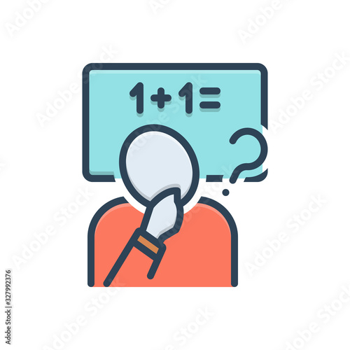Color illustration icon for inference 