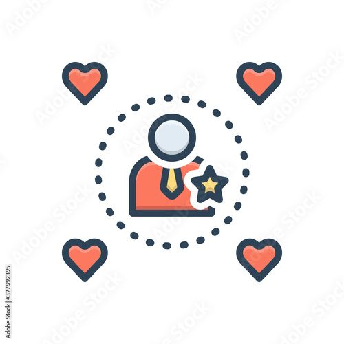 Color illustration icon for  influencers