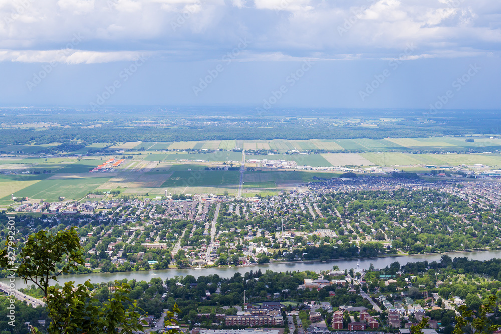 Aerial view of a canadian suburban city