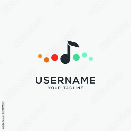music logo design Note web logotype. Abstract icon vector Sound recording studio, night party, disco, vocal course, composer, singer symbol