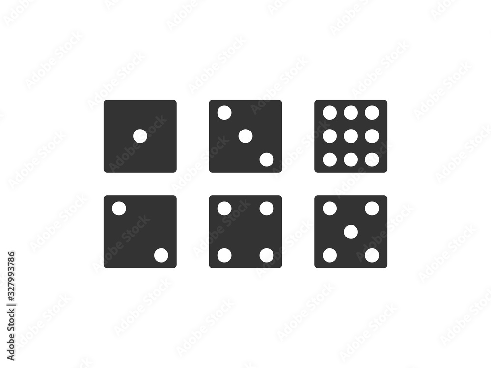 Dice, game icon. Vector illustration, flat design. Dice, game icon. Vector illustration, flat design.