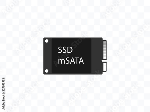 Solid state drive, ssd mSATA icon. Vector illustration, flat design.